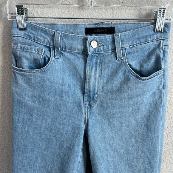 J Brand Adele Jeans Women's 25 Mid Rise Straight Leg Cropped Linen Light Wash - Picture 2 of 8